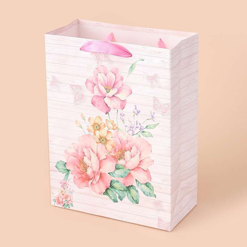 

Flower Print Paper Gift Bag, Multicolor