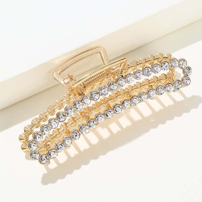 

Rhinestone Decor Hair Claw, Gold