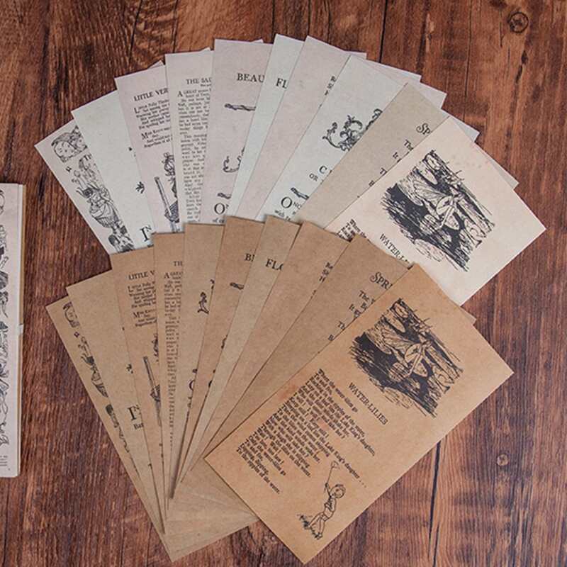 

60pcs Vintage Pattern Random Material Paper, Multicolor