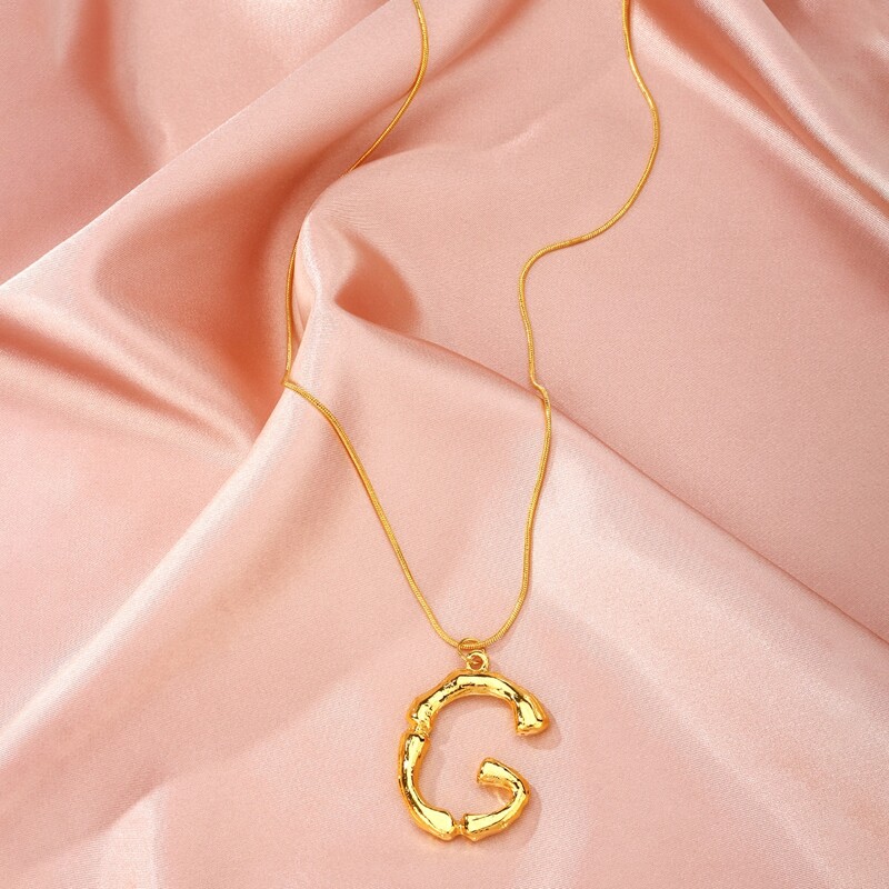 

Letter G Pendant Chain Necklace, Gold