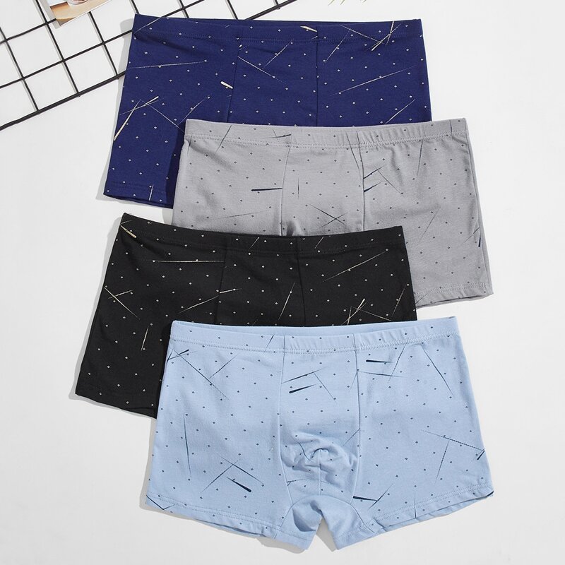 

Guys 4pcs Graphic Print Boxer Brief, Multicolor