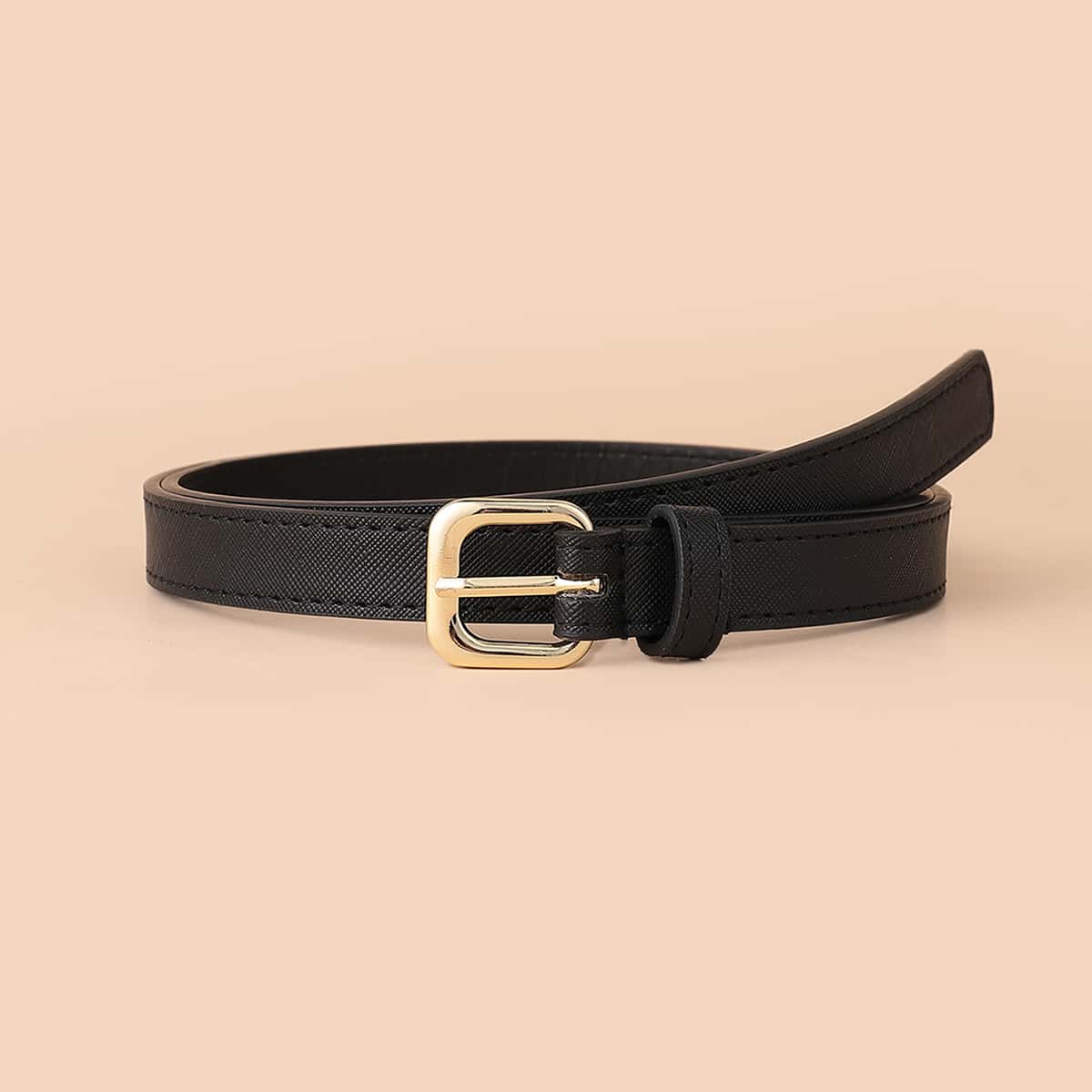 

Metal Buckle Belt, Black
