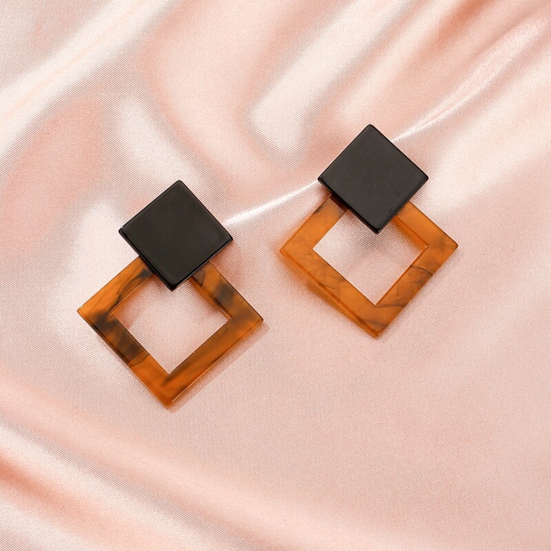 

Tortoiseshell Geo Stud Earrings, Multicolor