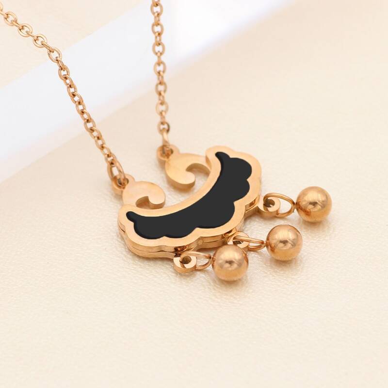 

Bell Charm Chain Necklace, Rose gold
