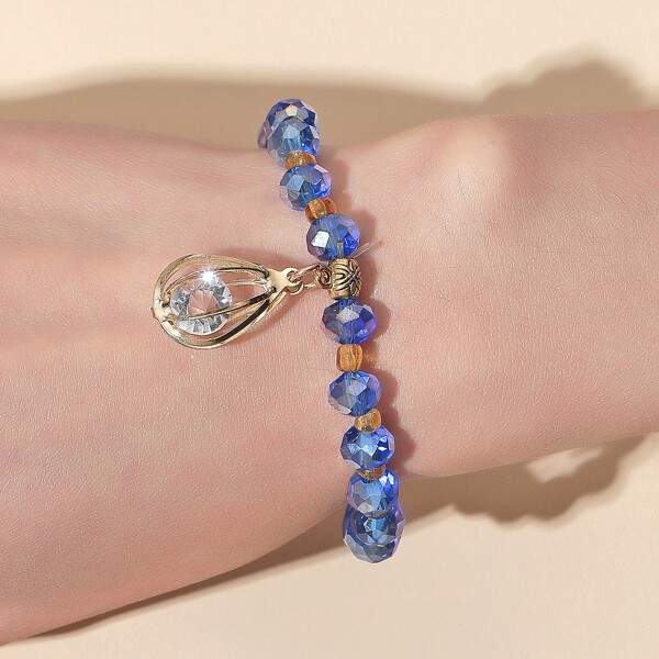 

Crystal Beaded Bracelet, Blue