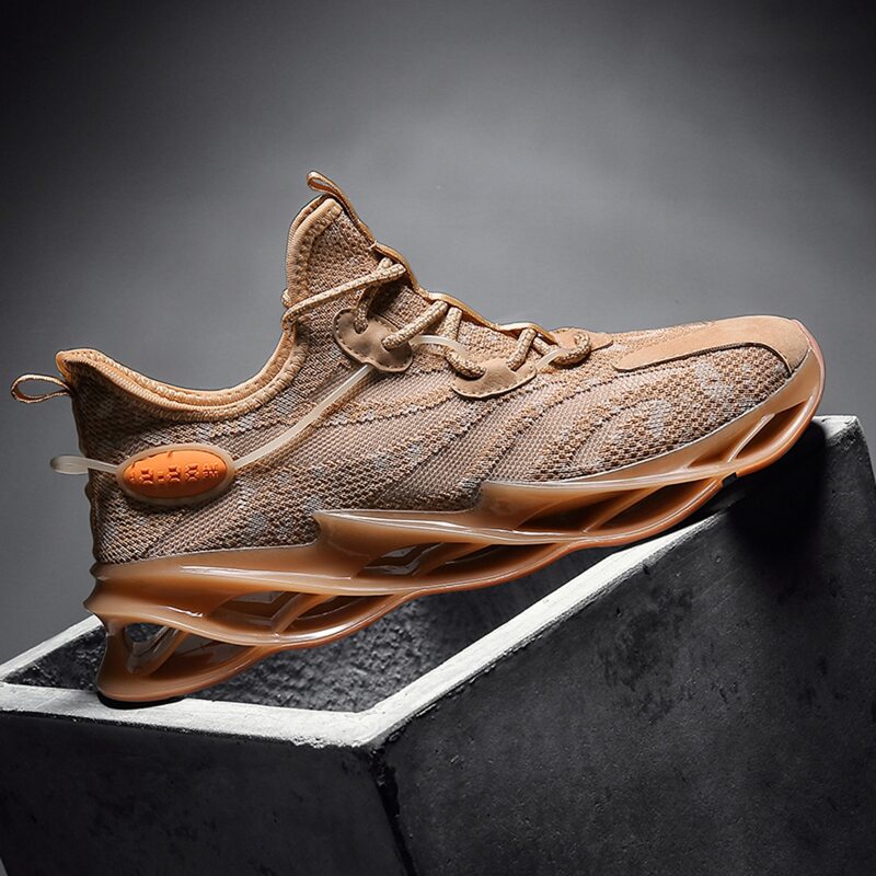 

Guys Lace-up Knit Sneakers, Orange