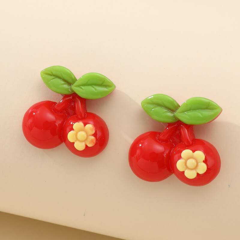 

Cherry Drop Earrings, Red