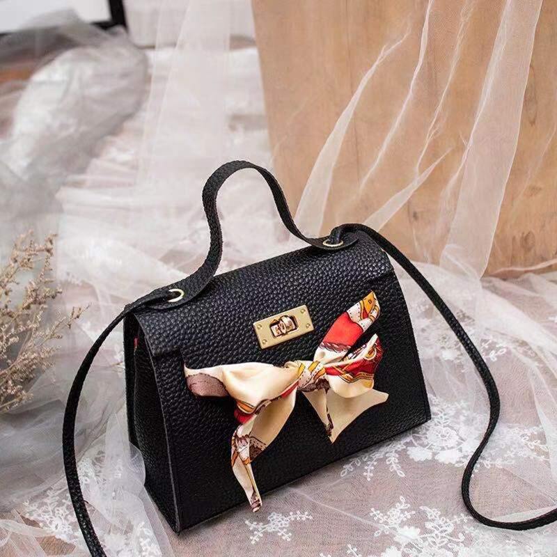 

Twilly Scarf Satchel Bag, Black