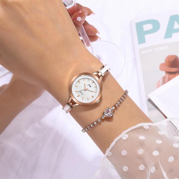

1pc Pointer Quartz Watch & 1pc Bracelet