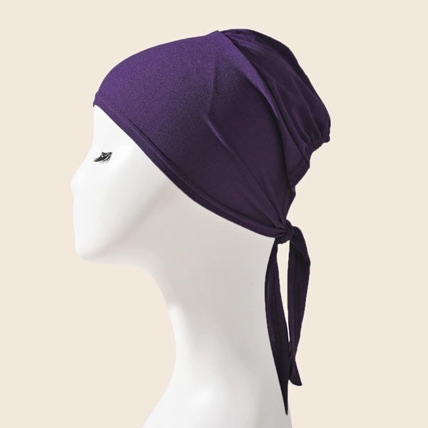 

Solid Knot Decor Hat, Violet purple