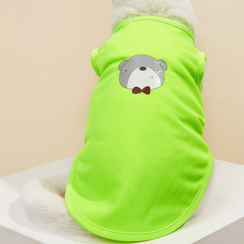 

Cartoon Bear Print Pet Tank, Neon