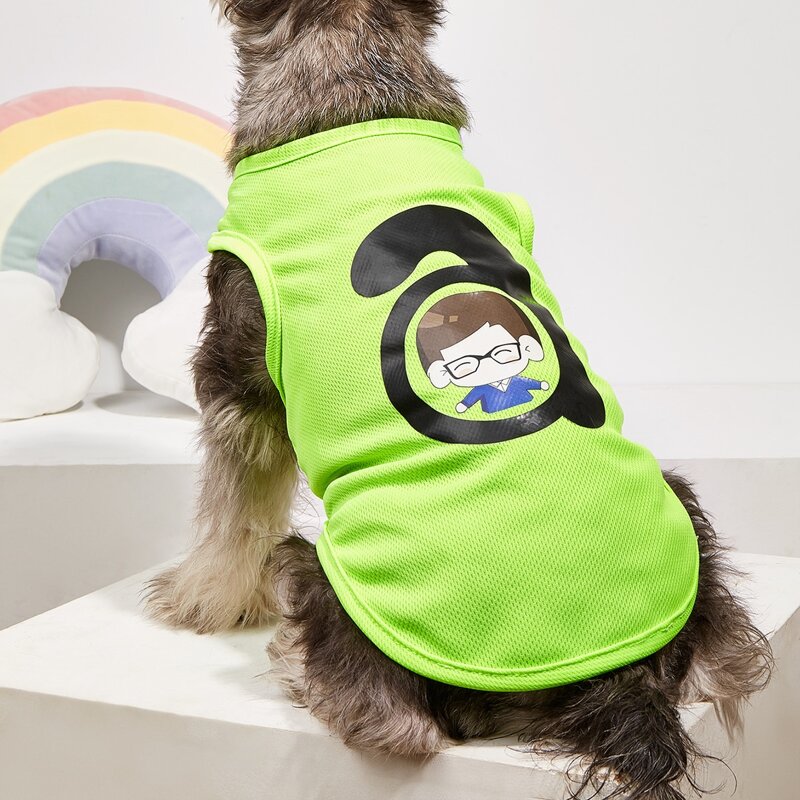 

Cartoon Boy Print Pet Tank, Neon
