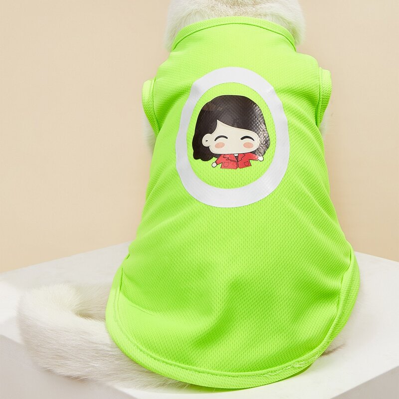 

Cartoon Girl Print Pet Tank, Neon