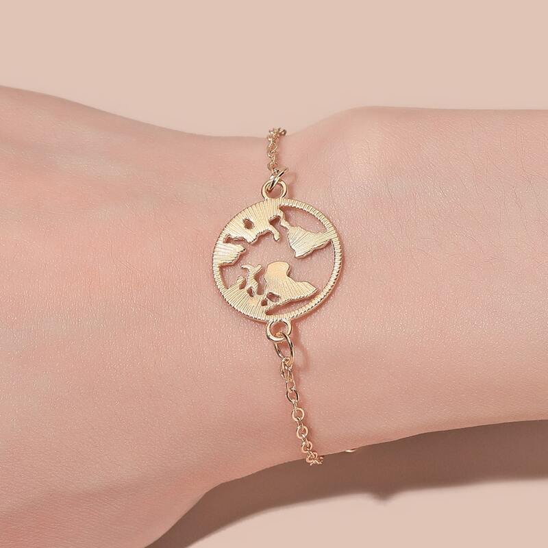 

Map Decor Bracelet, Gold