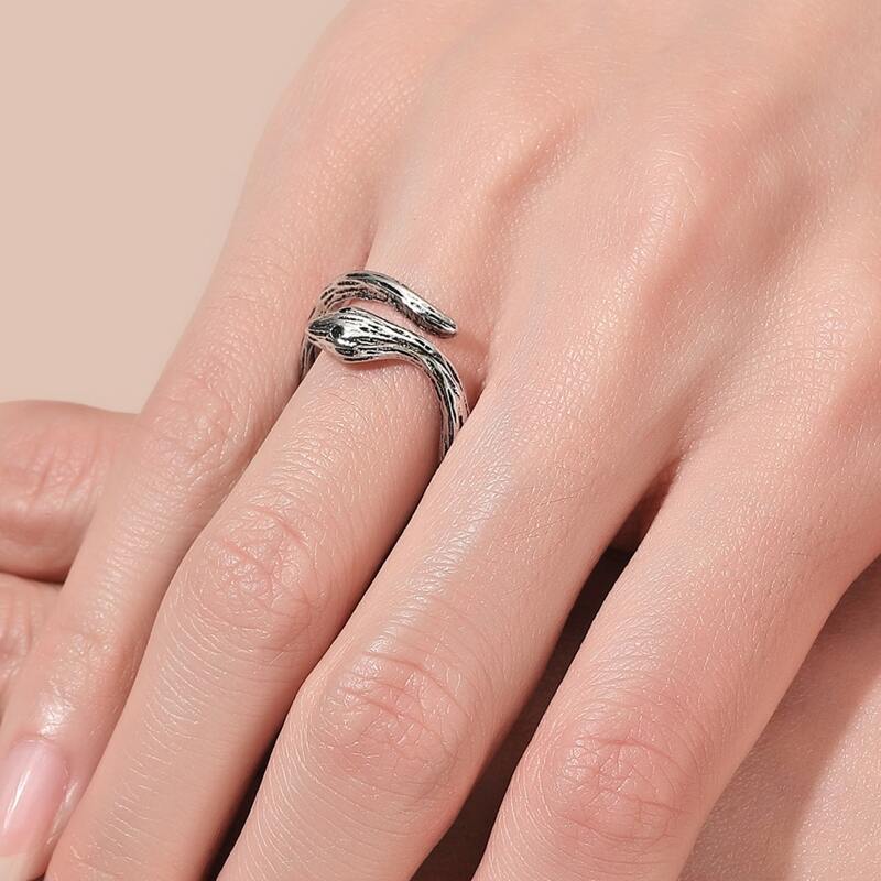 

Snake Wrap Ring, Antique silver