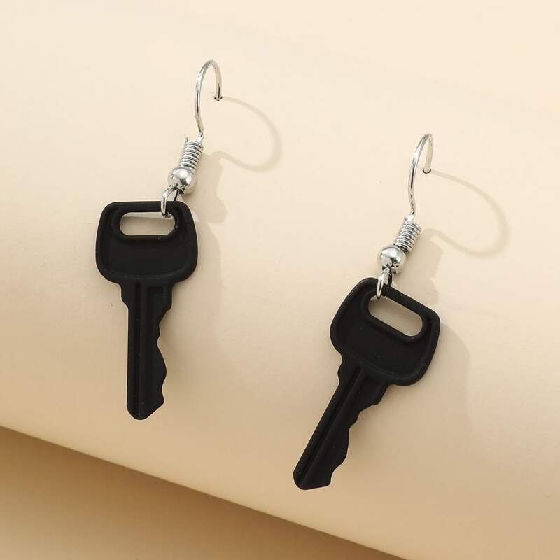 

Key Drop Earrings, Black