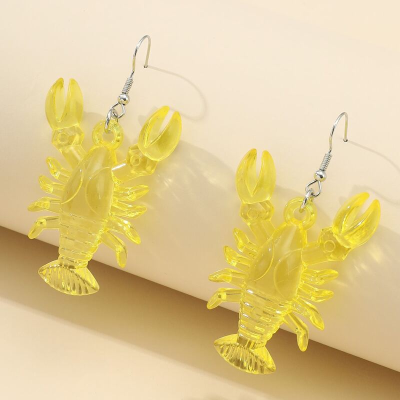 

Clear Lobster Drop Earrings, Yellow
