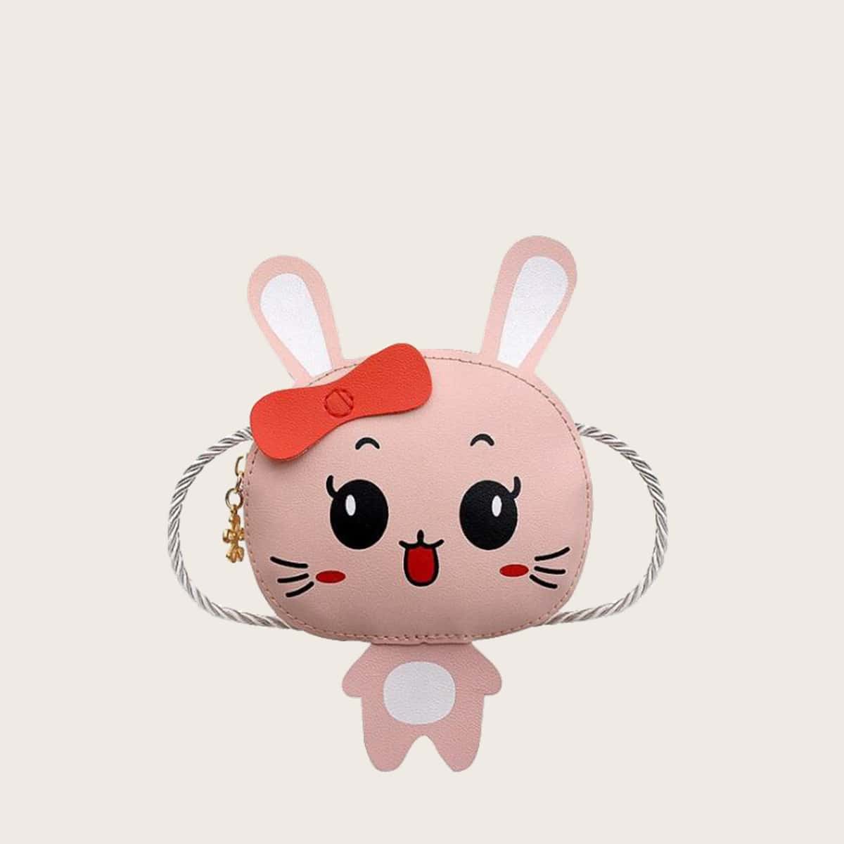 

Cartoon Rabbit Shaped Crossbody Bag, Pink