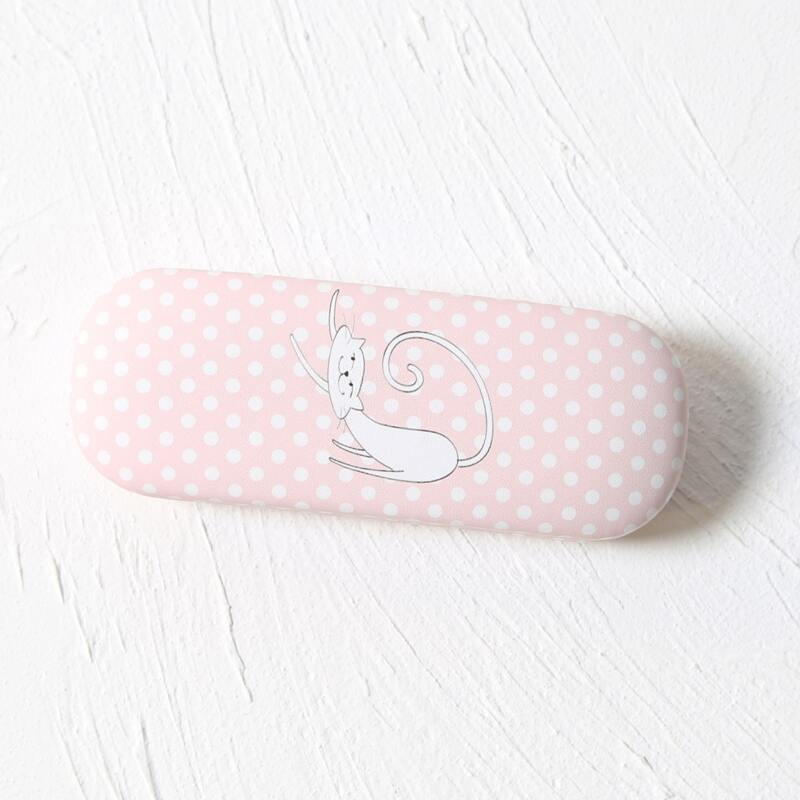 

Polka Dot Pattern Glasses Case, Pink