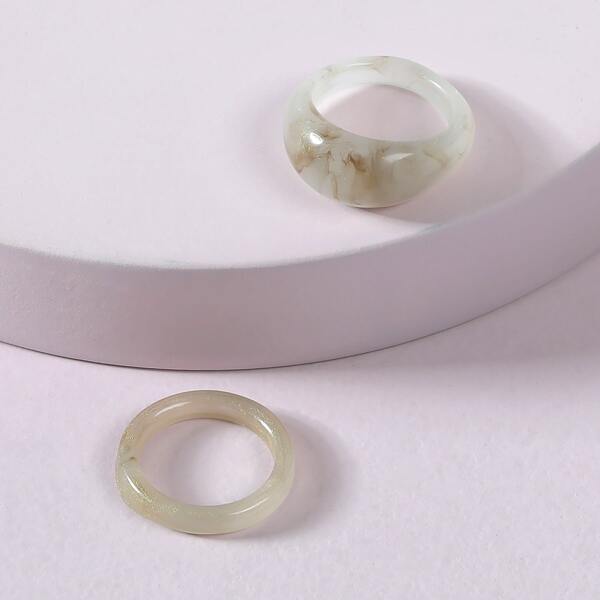 

2pcs Resin Ring, Multicolor