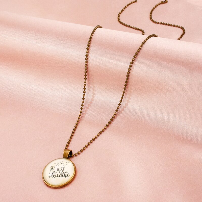 

Round Charm Chain Necklace, Bronze