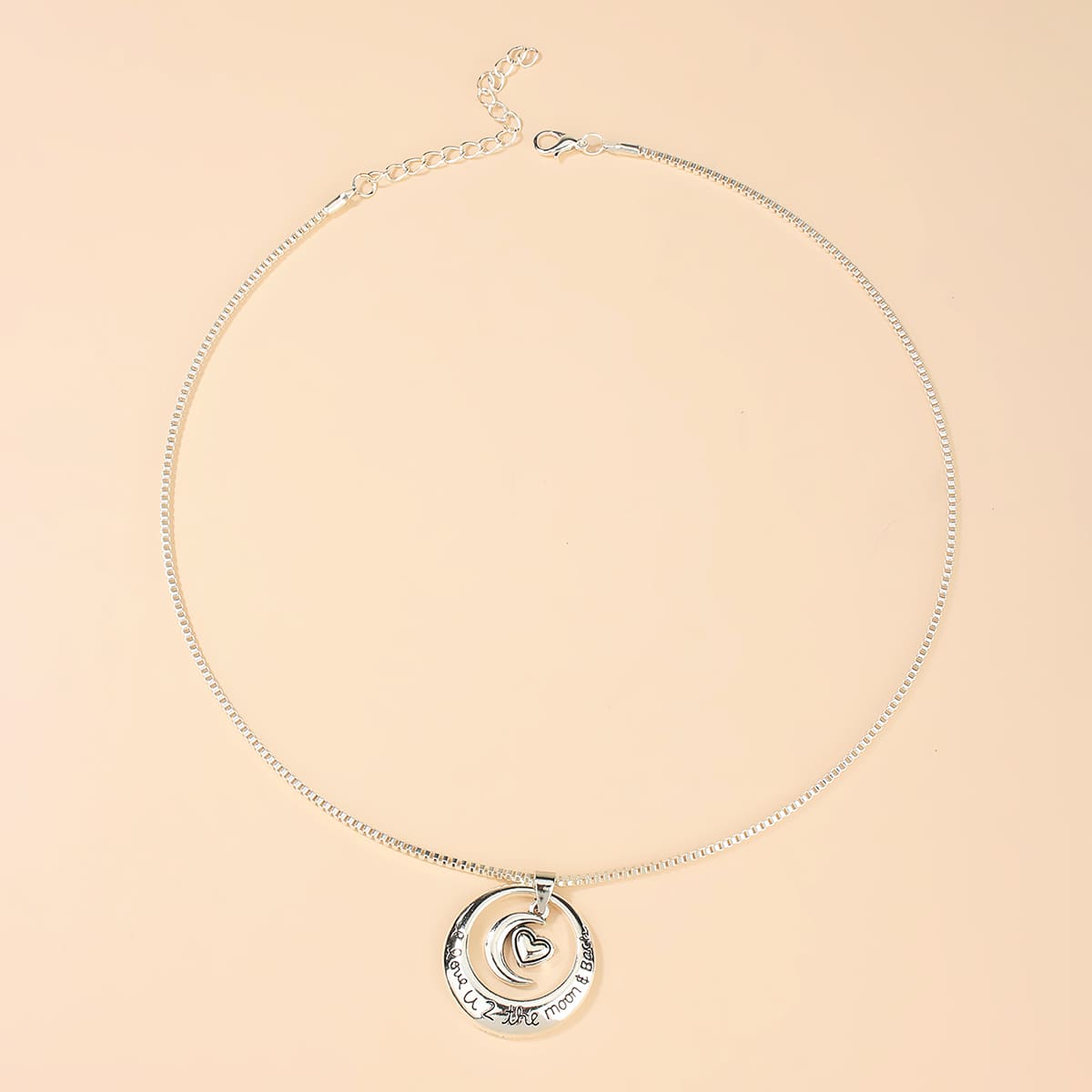 

Round Pendant Chain Necklace, Silver