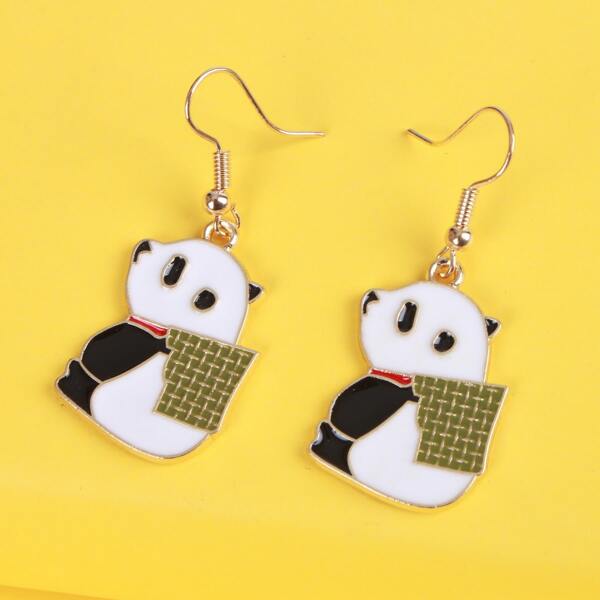 

Girls Panda Drop Earrings, Multicolor