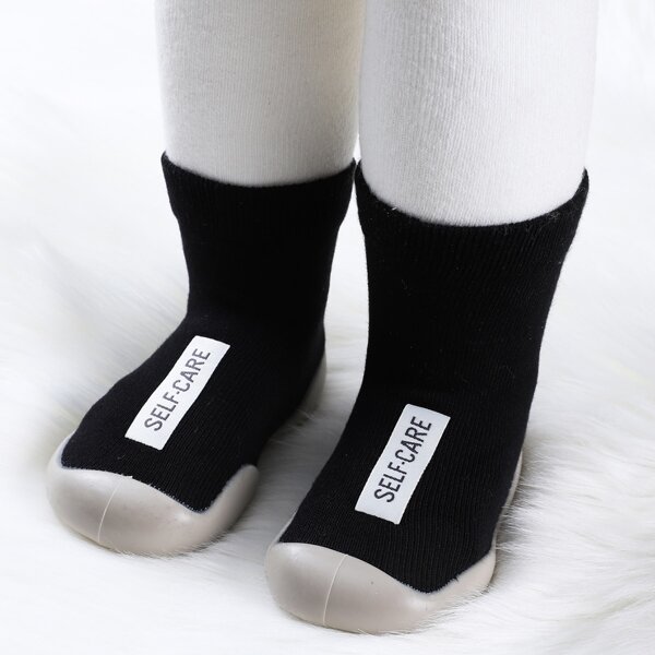 

Baby Boy Letter Graphic Sock Sneakers, Black
