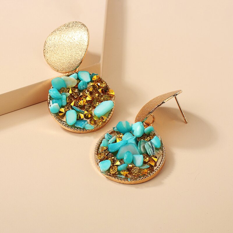 

Stone Circle Drop Earrings, Multicolor