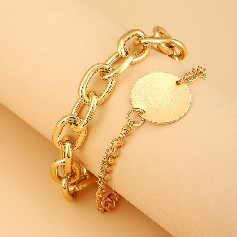 

Disc Chunky Chain Bracelet, Gold