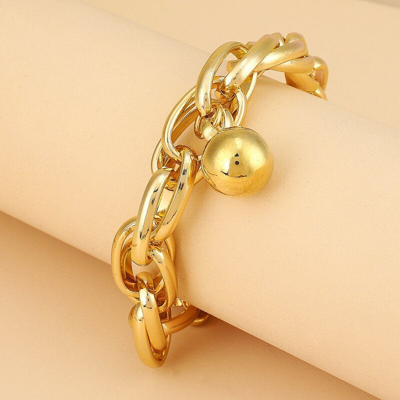 

Ball Chunky Chain Bracelet, Gold