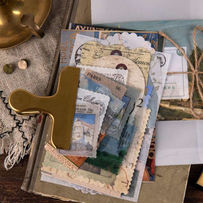 

27pcs Random Vintage Pattern Material Paper, Multicolor