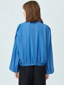 Mulvari 字母圖案拉鏈夾克 - 藍色 - 查看 2