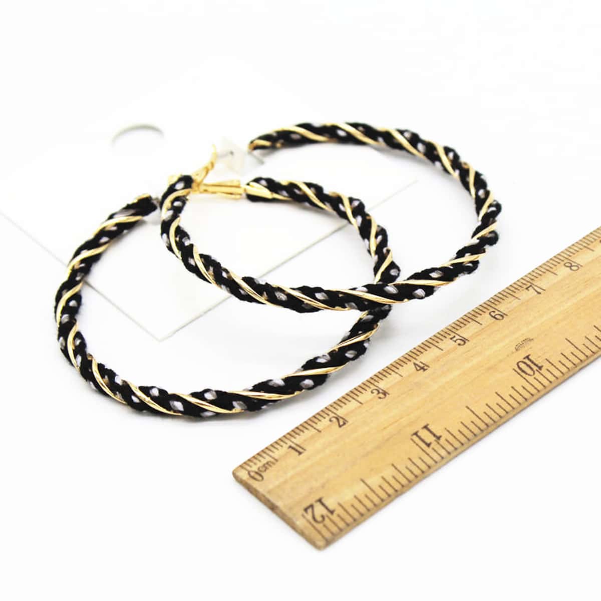 

Twist Hoop Earrings, Black