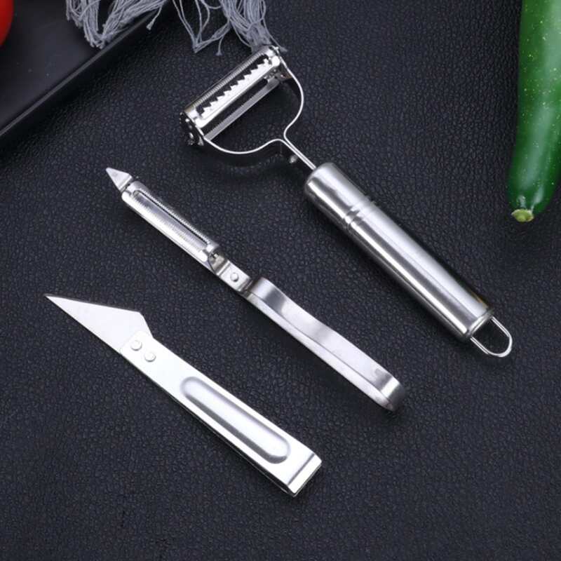 

3pcs Stainless Steel Peeler Set, Silver