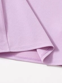 SHEIN Girls Scallop Trim Halter Dress - Lilac Purple - View 3