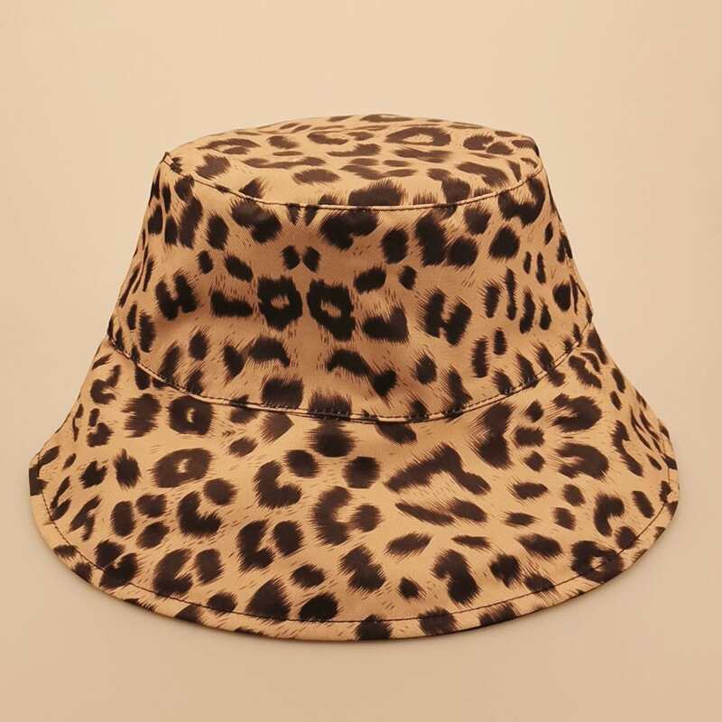 

Leopard Print Bucket Hat, Apricot