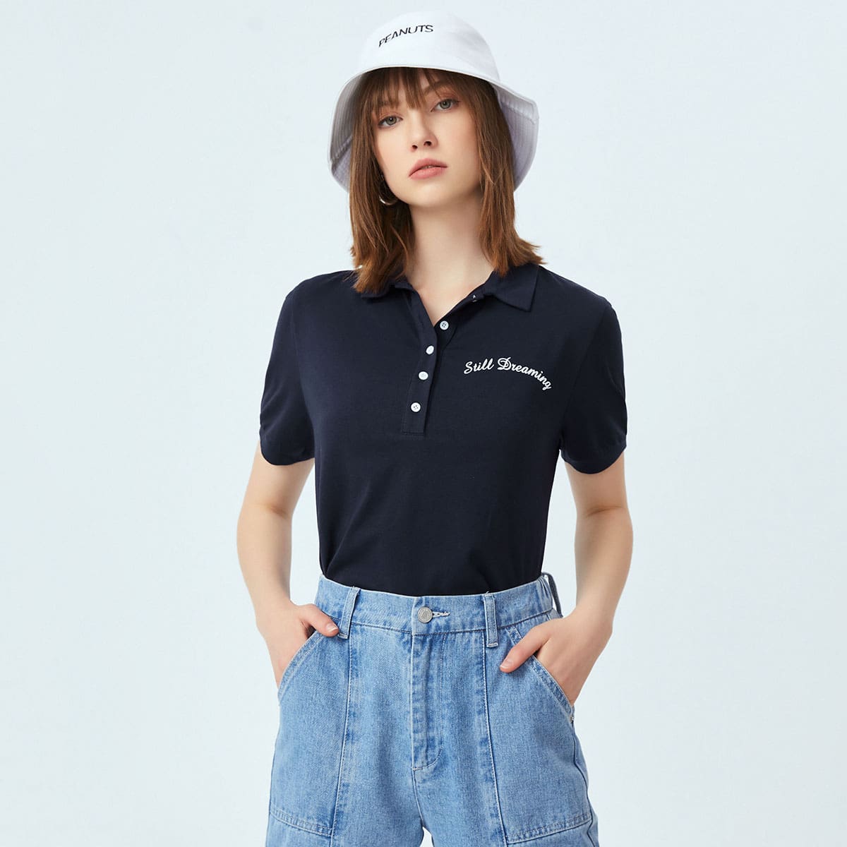 

Letter Graphic Polo Shirt, Navy blue