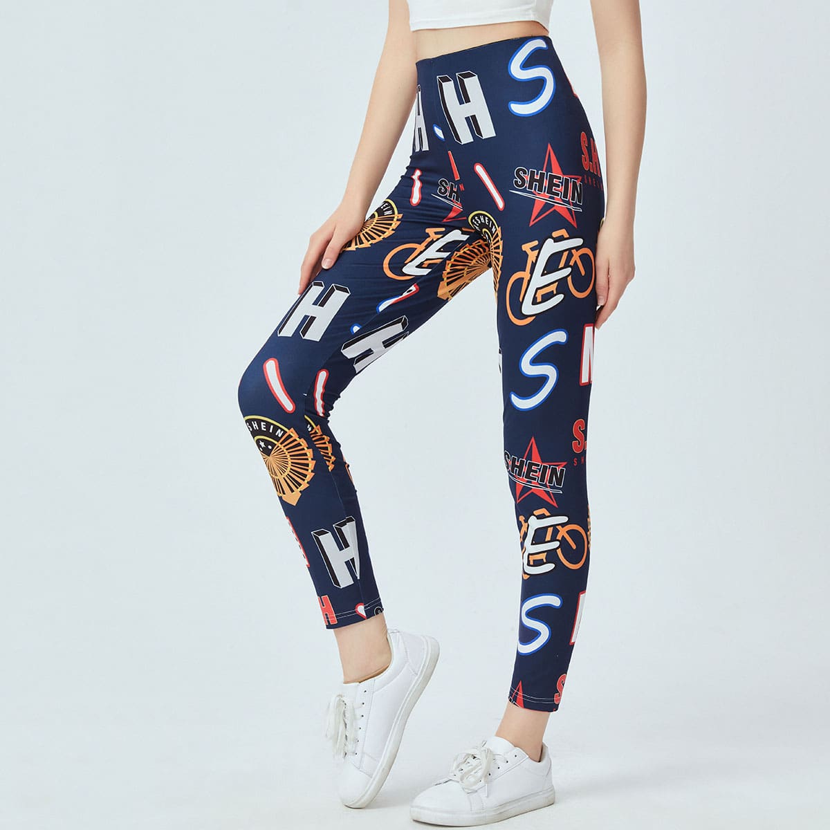

Graphic Print Leggings, Multicolor
