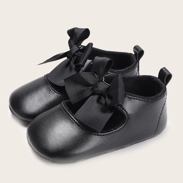 

Baby Girl Bow Decor Flats, Black