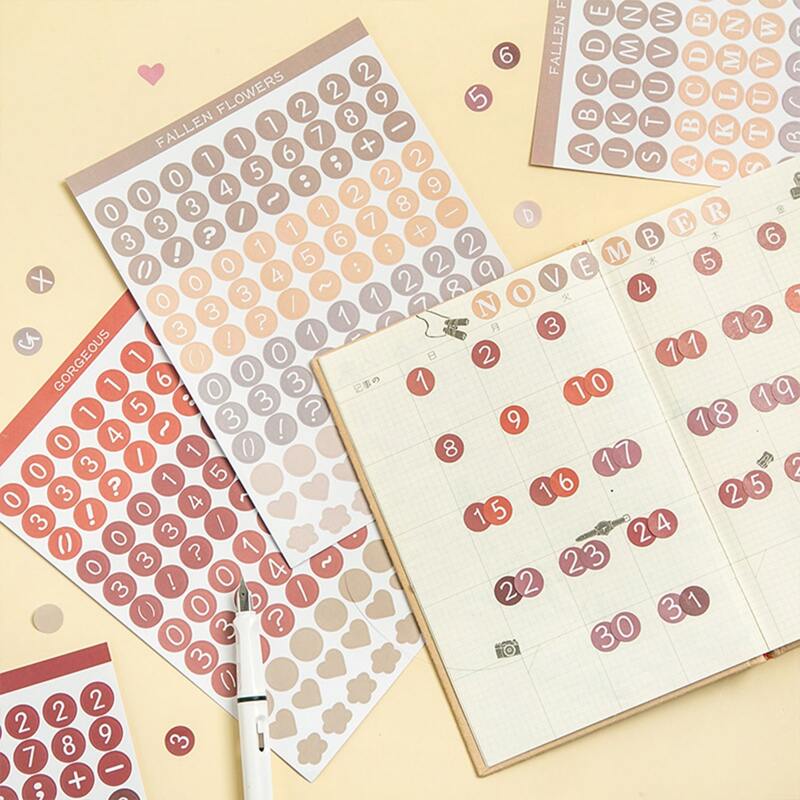 

2sheets Random Number Print Sticker, Multicolor