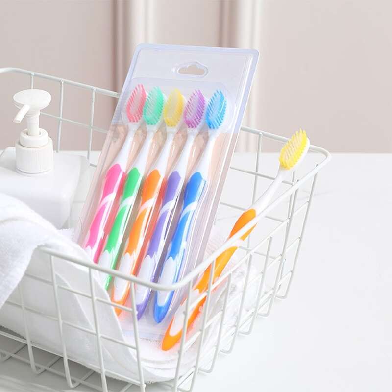 

5pcs Plastic Toothbrush Set, Multicolor