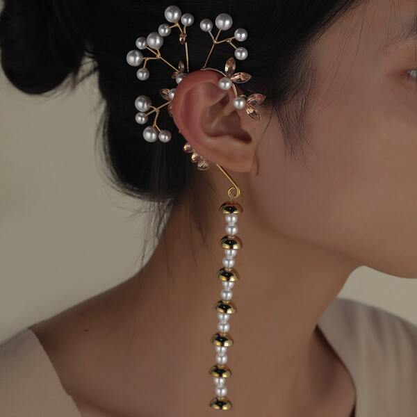 

Faux Pearl & Rhinestone Ear Wrap, Multicolor