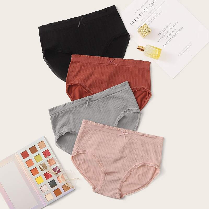 

4pack Solid Panty Set, Multicolor