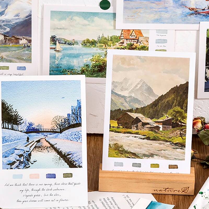 

30pcs Landscape Print Random Postcard, Multicolor