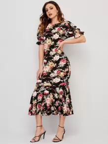 Seusyu Vestido Cremallera Floral Elegante - Multicolor - Ver 1