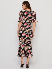 Seusyu Vestido Cremallera Floral Elegante - Multicolor - Ver 2