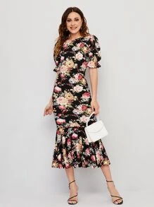 Seusyu Vestido Cremallera Floral Elegante - Multicolor - Ver 4