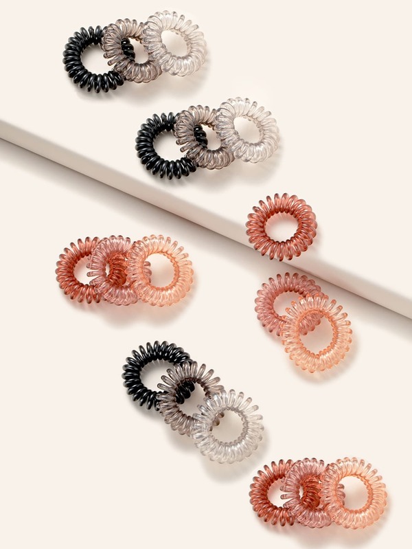 18pcs Plain Coil Wire Hair Tie SHEIN USA