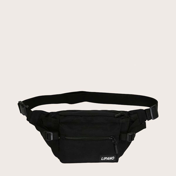 

Men Zip Front Fanny Pack, Black